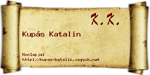 Kupás Katalin névjegykártya
